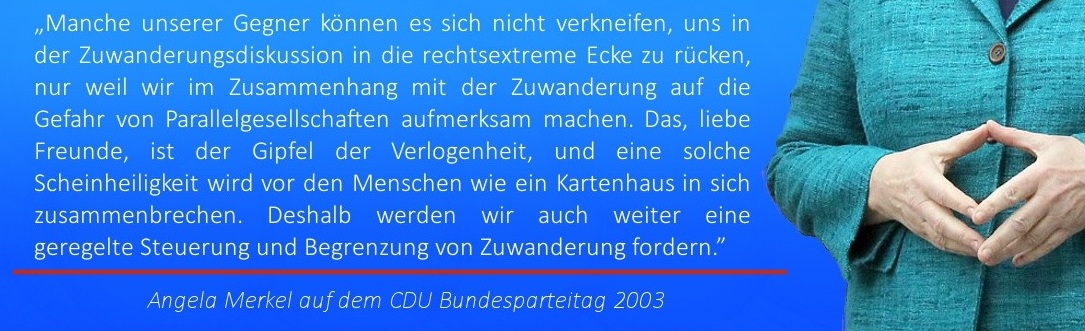 Zuwanderer Polotik Zitat Angela Merkel 2005